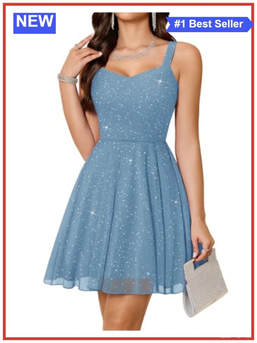 Sequin Tulle Cocktail Mini Dress A-Line Prom Homecoming